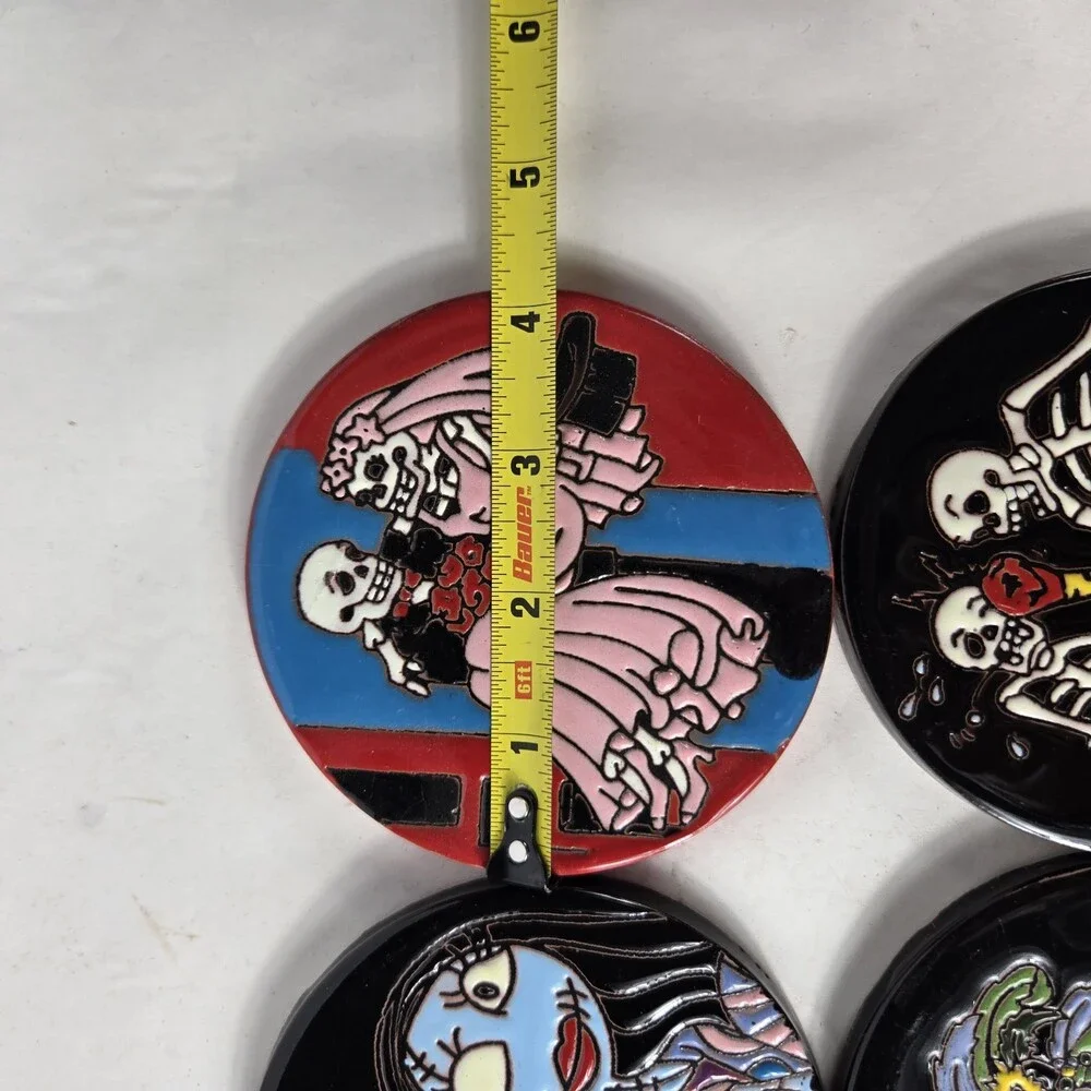Set Of 4 Talavera Coaster Hand Painted Mexican Tile Drink Pads